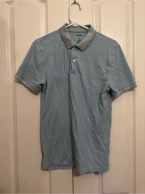 Sonoma Pale Blue Polo with Gray Contrast Collar - Men's